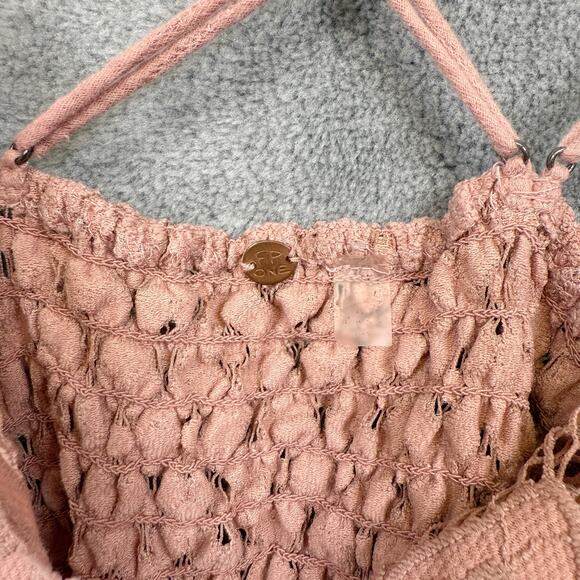 FREE PEOPLE ONE Adella Ruffle Tiered Slip Dress Boho Fairy Balletcore Pink Sz XS - Picture 13 of 15